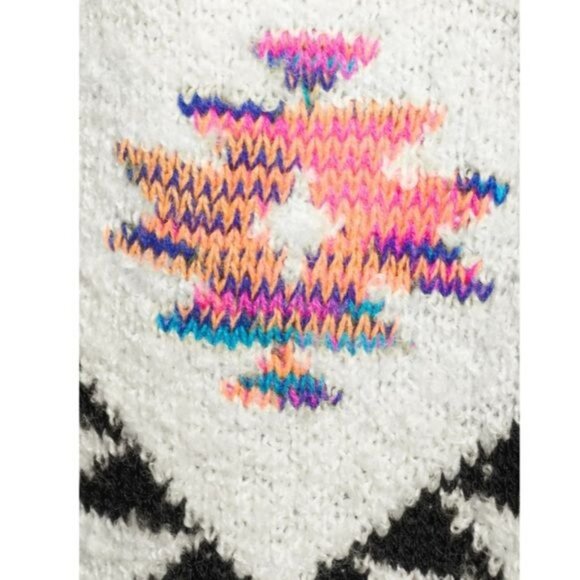 Southwestern Aztec Print Long Sleeve Longline Open Front Cardigan Sweater Small - Picture 4 of 9